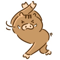 Cute wild boar sticker 1