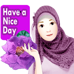 hijab girl and flowers