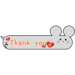 Mouse Balloon Stickers - English