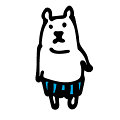 Mister polar bear with colorful pants