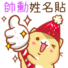 ”帥勳 冬季限定”扭扭貓姓名貼Q 補