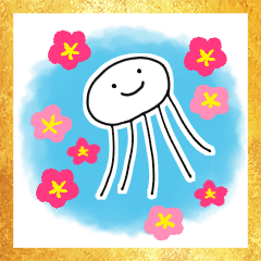 Sticker of jellyfish 4.