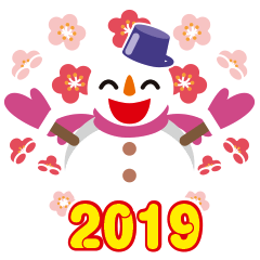 NEW YEAR 2019〜尖り鼻の雪だるま