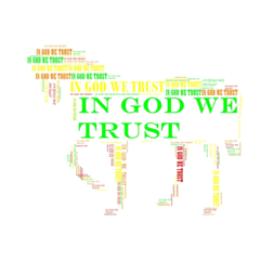 IN GOD WE TRUST ANIMALS TEXT 40 STICKERS