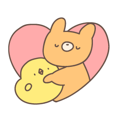 KUMAGOROU and HIYOKO Love Sticker