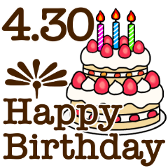 4/1-30 happy birthday Large Text