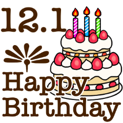12/1-31 happy birthday Large Text