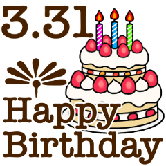 3/1-31 happy birthday Large Text