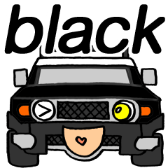 Nobu's black off-road vehicle