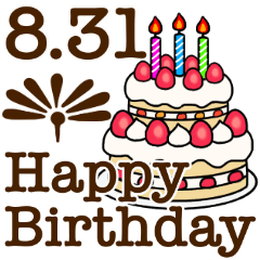 8-1-31 happy birthday Large Text