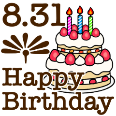 8/1-31 happy birthday Large Text