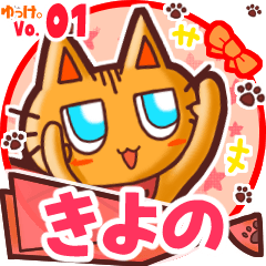 Cute cat's name sticker MY141218N12