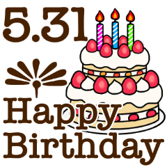 5/1-31 happy birthday Large Text