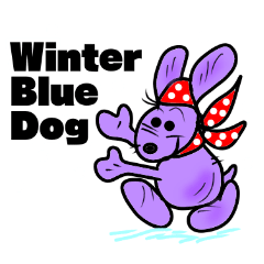 Winter Blue Dog
