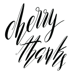 cherry calligraphy (black)
