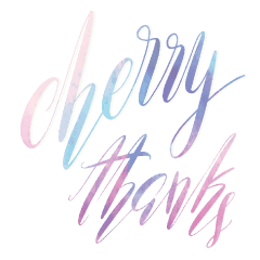 cherry calligraphy