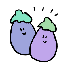 cute & smiley eggplant sticker