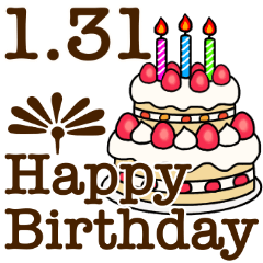 1/1-31 happy birthday Large Text