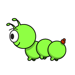 Cute little green caterpillar