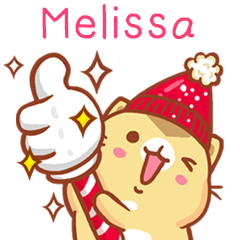 ”Melissa 冬季限定”扭扭貓姓名貼Q