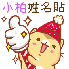 ”小柏 冬季限定”扭扭貓姓名貼Q