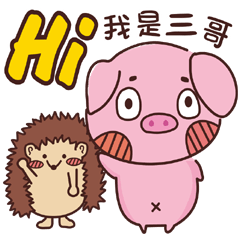 Coco Pig 2-Name stickers - Third brother