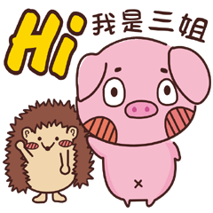 Coco Pig 2-Name stickers - Third sister