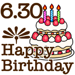6/1-30 happy birthday Large Text