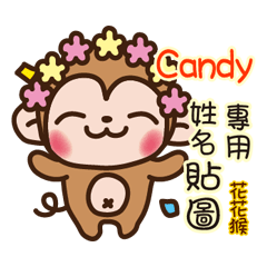 「Candy專用」花花猴姓名互動貼圖