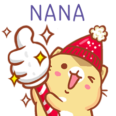 ”NANA 冬季限定”扭扭貓姓名貼Q