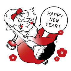 Yuko's New Year's Sticker 2019 (English)