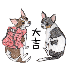 Chihuahua's daily life LOVE illustration