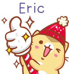 ”Eric 冬季限定”扭扭貓姓名貼Q
