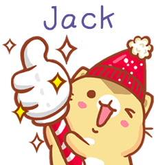 ”Jack 冬季限定”扭扭貓姓名貼Q