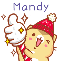 ”Mandy 冬季限定”扭扭貓姓名貼Q