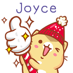 ”Joyce 冬季限定”扭扭貓姓名貼Q