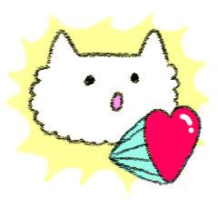 Cat hearts pop out Sticker