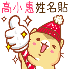 ”高小惠 冬季限定”扭扭貓姓名貼Q