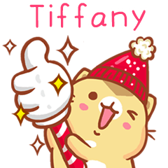 ”Tiffany 冬季限定”扭扭貓姓名貼Q