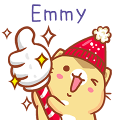 ”Emmy 冬季限定”扭扭貓姓名貼Q