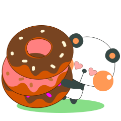 Donuts love panda