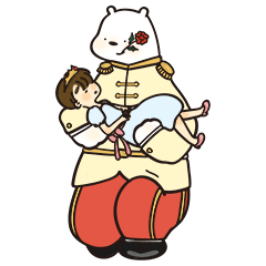 white bear and a girl's daily life