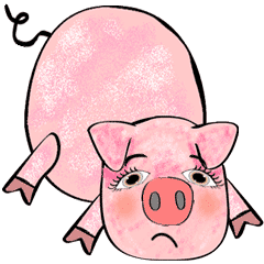 Funny pink pig action