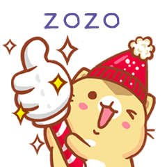 ”zozo 冬季限定”扭扭貓姓名貼Q