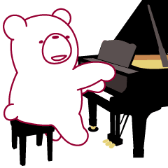 The bear plays the piano. Pianist bear. – LINE stickers | LINE STORE