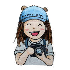 happy photographer girl