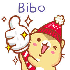 ”Bibo 冬季限定”扭扭貓姓名貼Q