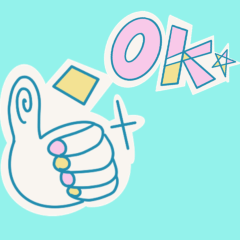 Sticker for conversation with pale color
