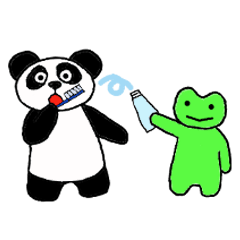 panda and frog sticker