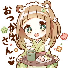 TANUKI girl sticker